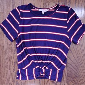 Red, White, and Blue Crop Top S - Women | Stripes | Striped Shirt